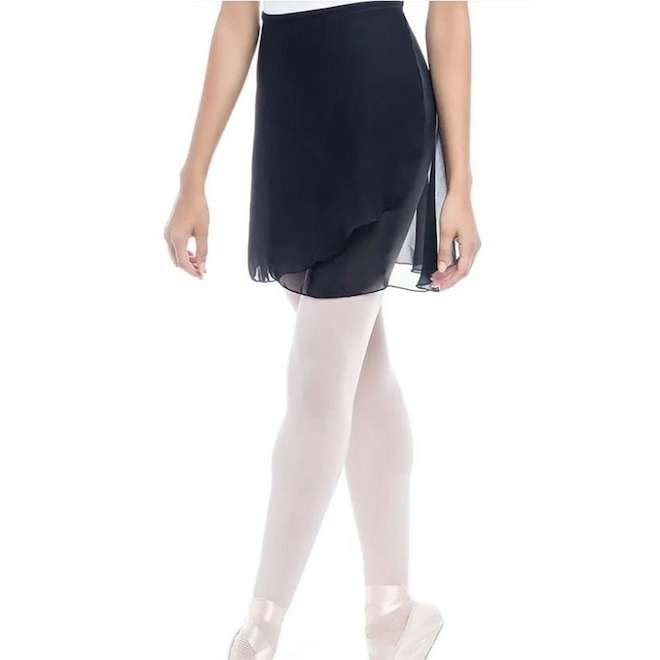 Saia Ballet Só Dança Transpassada Crepe - Feminina - Foto 1
