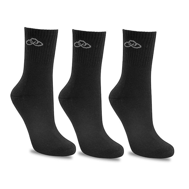 Kit de Meias Cano Médio Olympikus Tripack com 3 Pares - Adulto - Foto 1