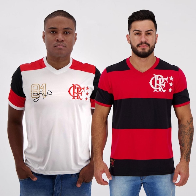 Kit de Camisas do Flamengo Braziline Retrô - 2 Unidades - Masculino - Foto 1