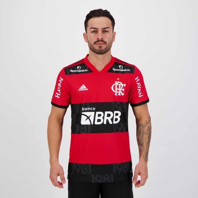 Camisa adidas Flamengo I 2021 Com Patrocínio Havan - Masculina - Foto 1