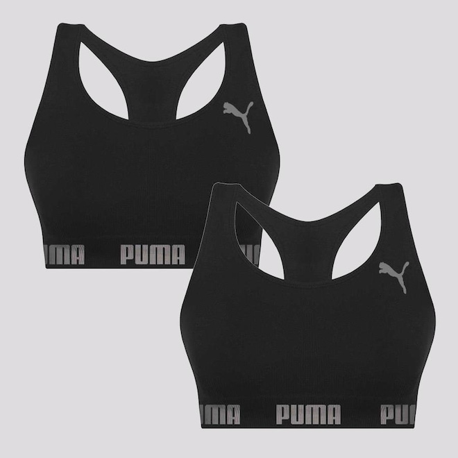 Kit Tops Puma Sem Costura com 2 Unidades - Feminino - Foto 1