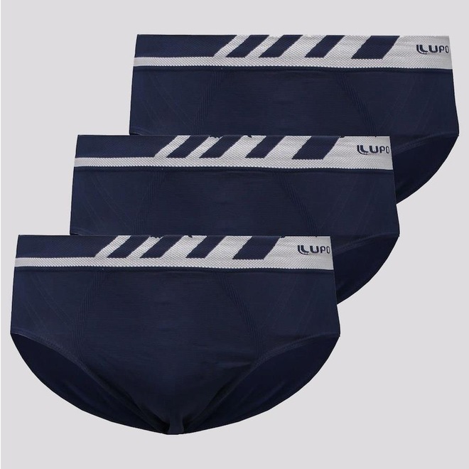 Kit de Cuecas Slip Lupo Microfibra com 3 Unidades - Adulto - Foto 1