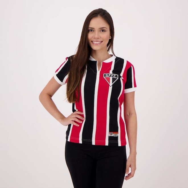 Camisa São Paulo Futfanatics Retrô 1971 Paulistão - Feminina - Foto 1