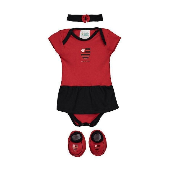 Kit Body Flamengo Torcida Baby Triple - Infantil - Foto 1