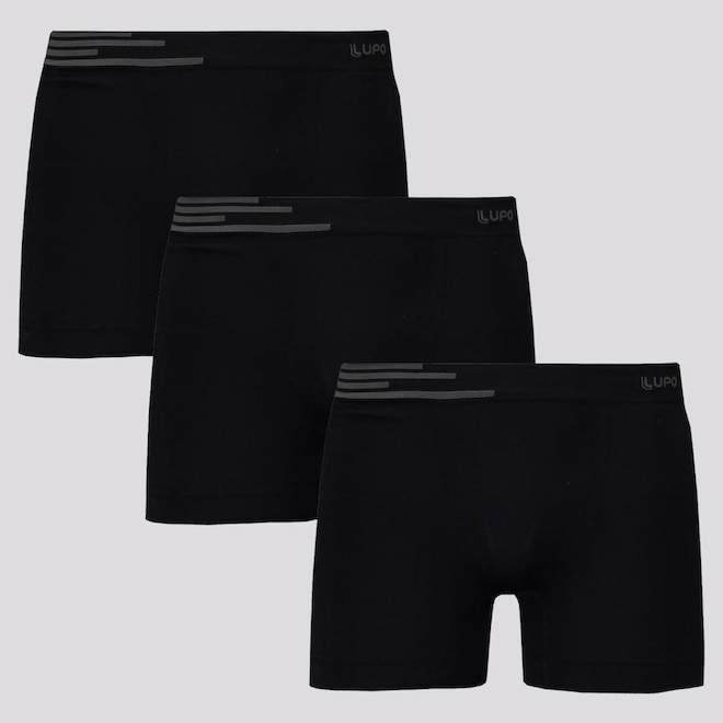Kit de Cueca Boxer Lupo Fiber - 3 unidades - Adulto - Foto 1
