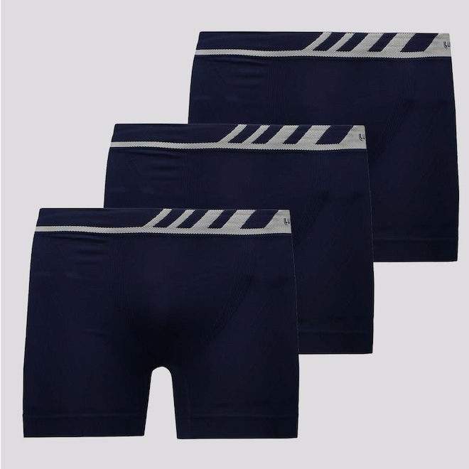 Kit de Cuecas Boxer Lupo Especial Microfibra com 3 Unidades - Adulto - Foto 1