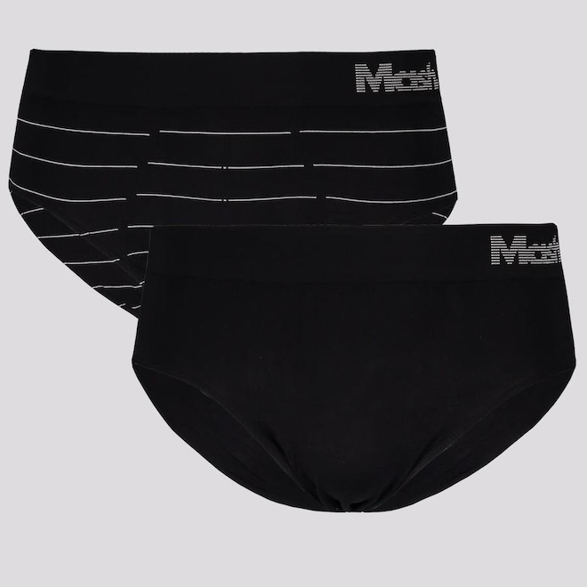 Kit de Cuecas Slip Mash com 2 Unidades - Adulto - Foto 1