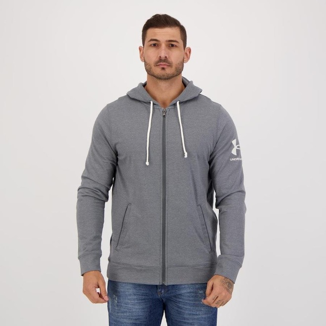 Blusão Under Armour Masculino com Capuz Rival Terry FZ - Foto 1