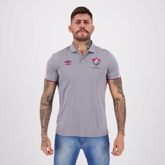 Camisa Polo Fluminense Umbro 2020 Viagem - Masculina - Foto 1