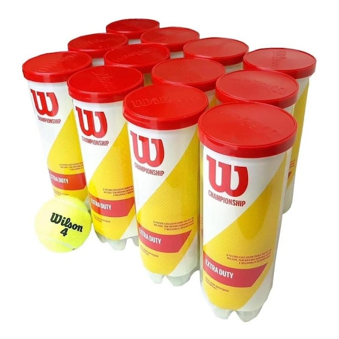 Bola de Tênis Wilson Championship Extra Duty - Pack 12 Tubos - Foto 1