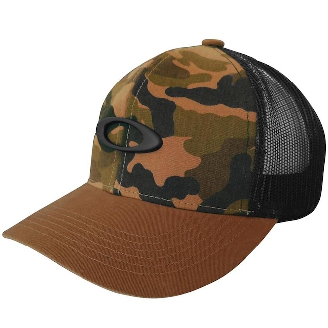 Boné Oakley Metal Ellipse Camo Trucker Hat Almond - Snapback - Adulto - Foto 1