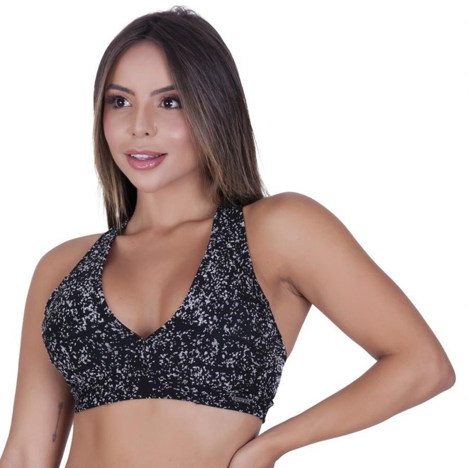 Top com Bojo Fitness Orbis Fitness Removível Alças Largas Cruzado Costas - Adulto - Foto 1