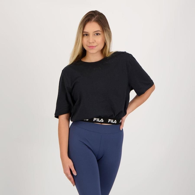 Blusa Cropped Fila Elastic - Feminino - Foto 1