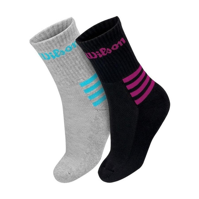 Kit de Meias Wilson B1412403PTCZ com 02 Pares - 34 ao 38 - Adulto - Foto 1