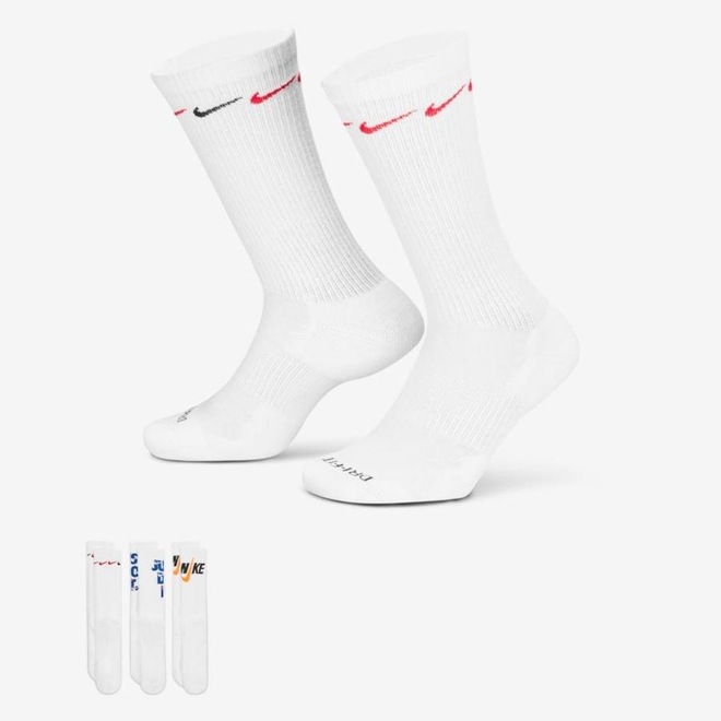 Kit de Meias Cano Alto Nike Everyday Plus Cushioned - 3 Pares - Adulto - Foto 1