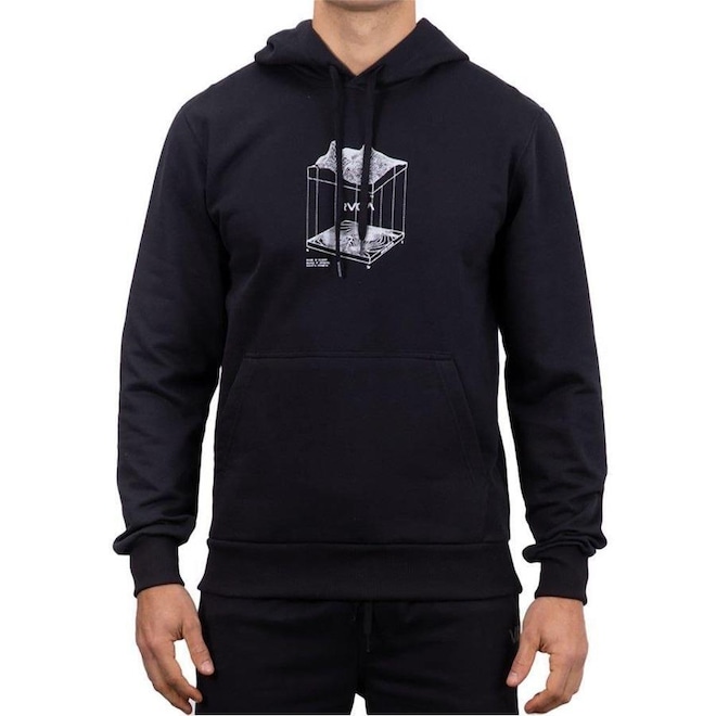 Blusão de Moletom com Capuz RVCA Canguru Topographic Oversize - Masculino - Foto 1