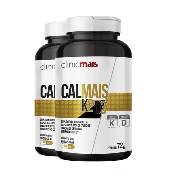Kit CháMais Calmais k2 D3 800mg - 90 Cápsulas - 2 Unidades - Foto 1