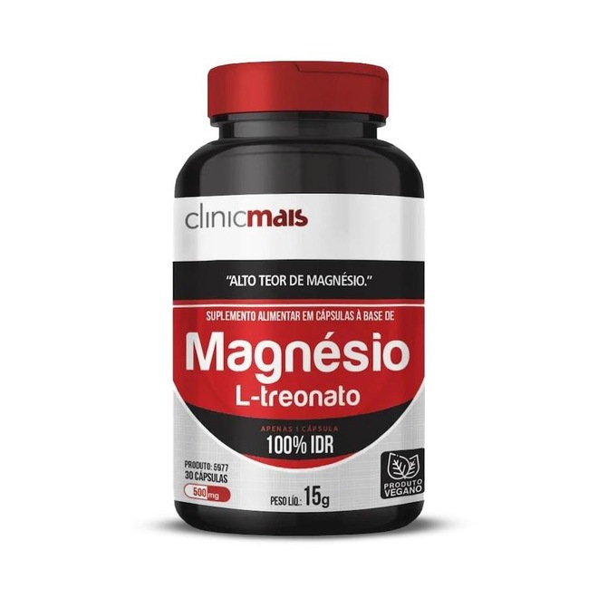 Magnésio L-Treonato Chá Mais - 30 cápsulas - Foto 1