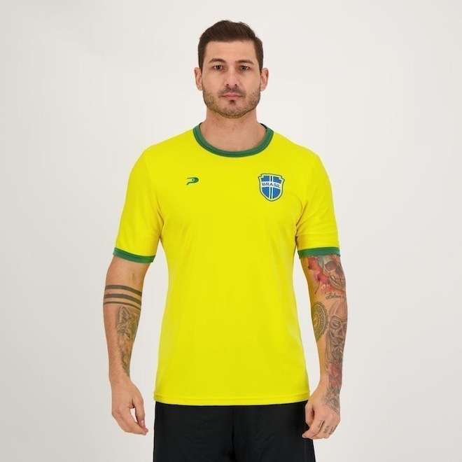 Camisa do Brasil Placar Brasão - Masculina - Foto 1