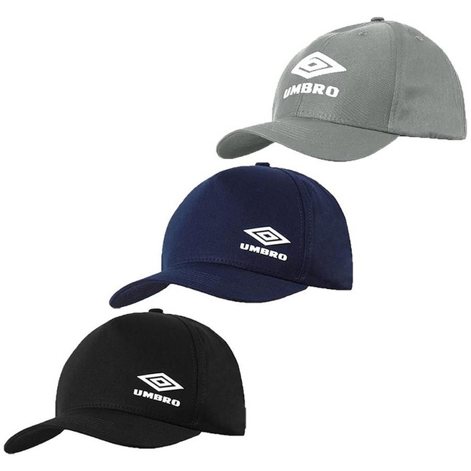 Kit de Bonés Aba Curva Umbro Classic Player - Snapback - com 3 unidades - Adulto - Foto 1