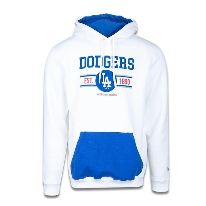 Blusão de Moletom com Capuz New Era MLB Los Angeles Dodgers Core Classic - Masculino - Foto 1
