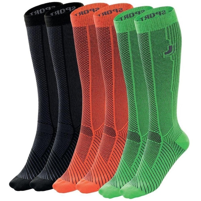 Kit de Meias de Compressão Lupo 3/4 Running Power Fit com 3 Pares - Adulto - Foto 1