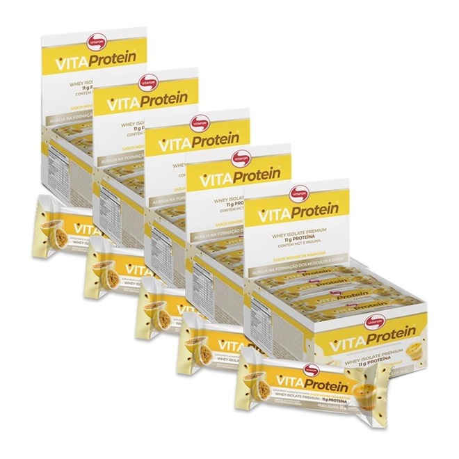 Kit de Vita protein Vitafor - Mousse de Maracujá - 12 unidades - 5 unidades - Foto 1