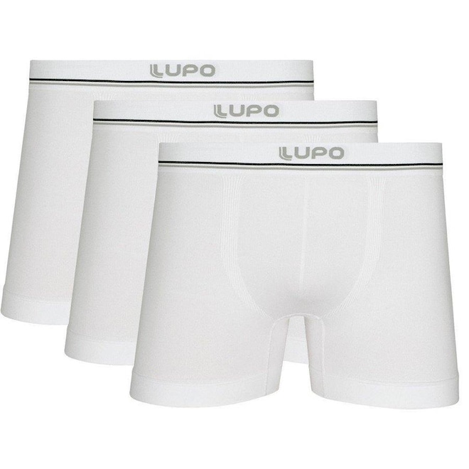 Kit de Cuecas Boxer Lupo Microfibra sem Costura - Adulto - 3 Unidades - Foto 1