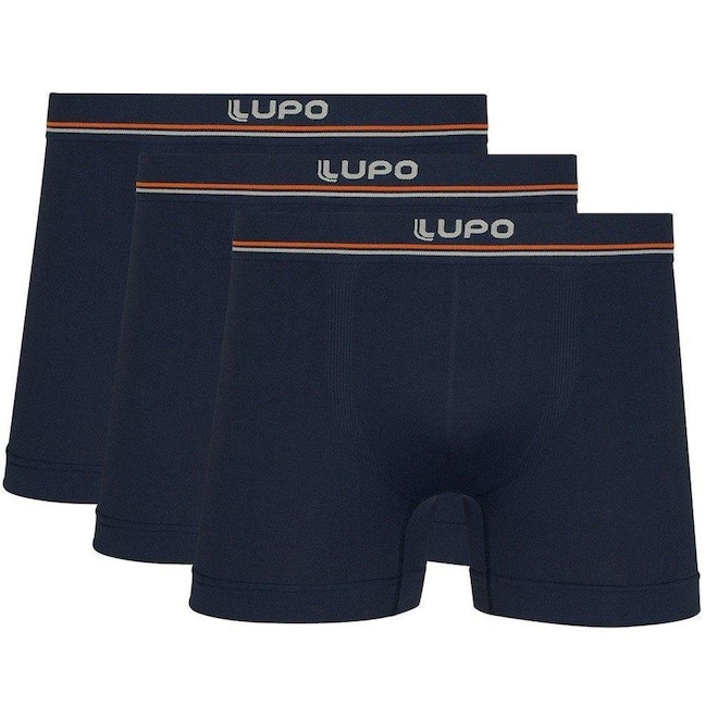 Kit de Cuecas Boxer Lupo Microfibra sem Costura - Adulto - 3 Unidades - Foto 1