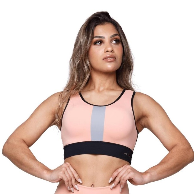 Top Fitness AVA Fitness Wear Suplex Poliamida com Recorte - Adulto - Foto 1