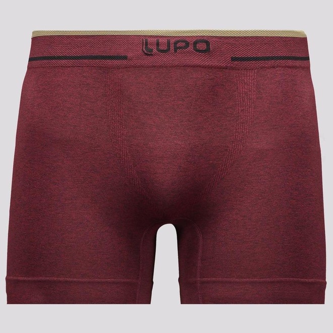 Cueca Boxer Lupo Microfibra Sem Costura Marsala - Adulto - Foto 1