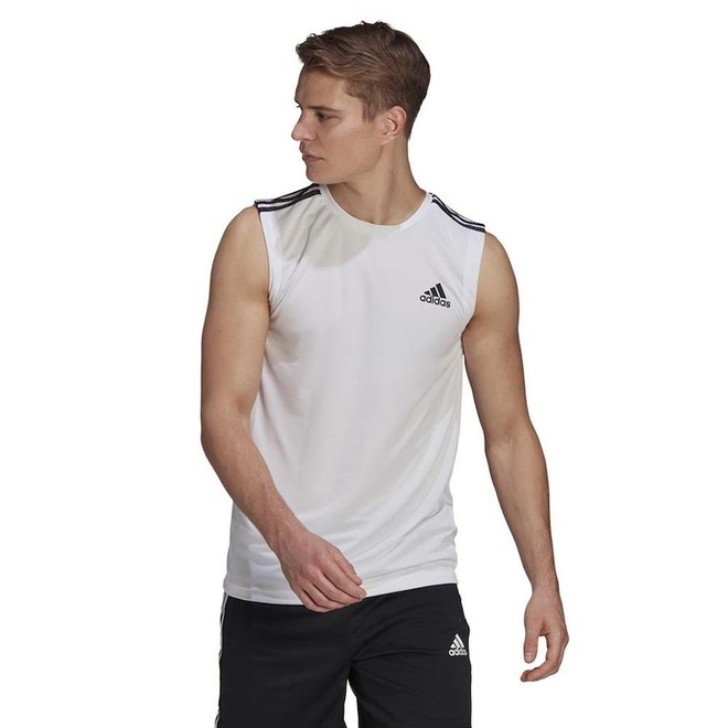 Camiseta Regata adidas Aeroready Designed 3 Stripes - Masculina - Foto 1