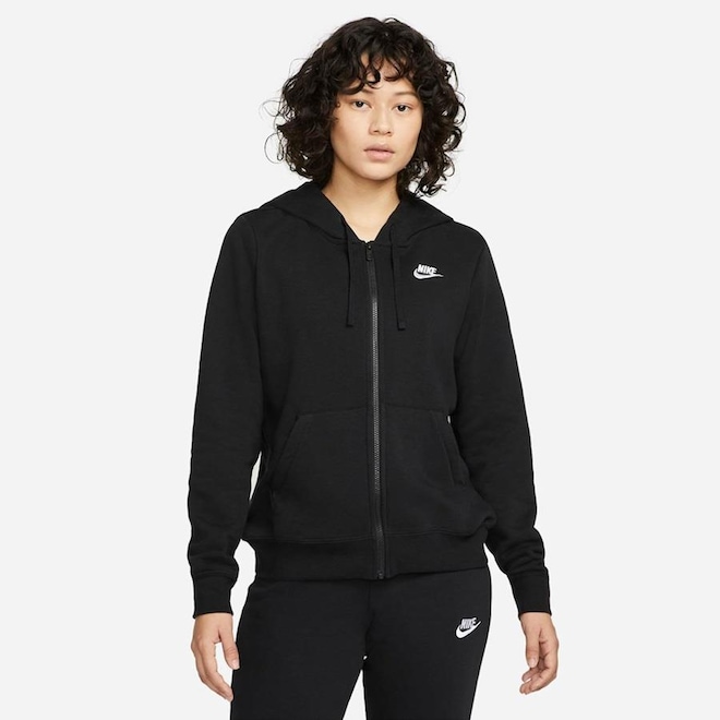 Jaqueta Fleece com Capuz Nike Sportswear Club - Feminina - Foto 1