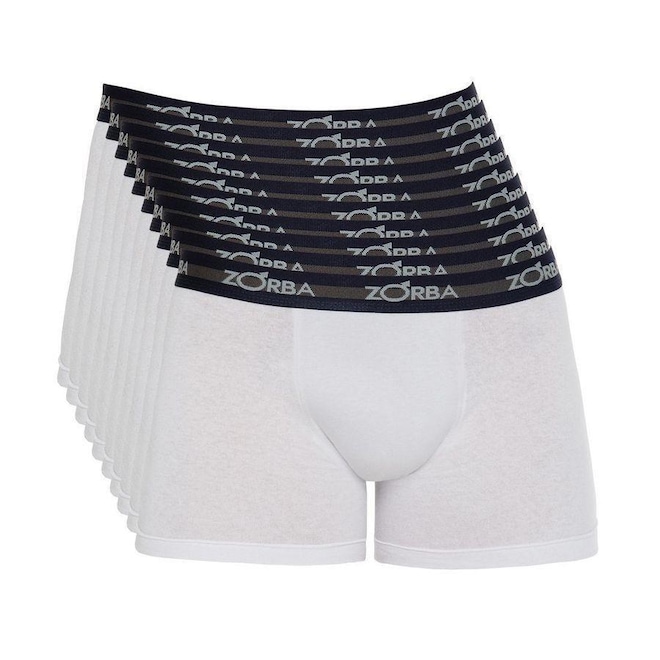 Kit Cuecas Boxer Zorba Algodão Max 702 - 10 Unidades - Masculino - Foto 1