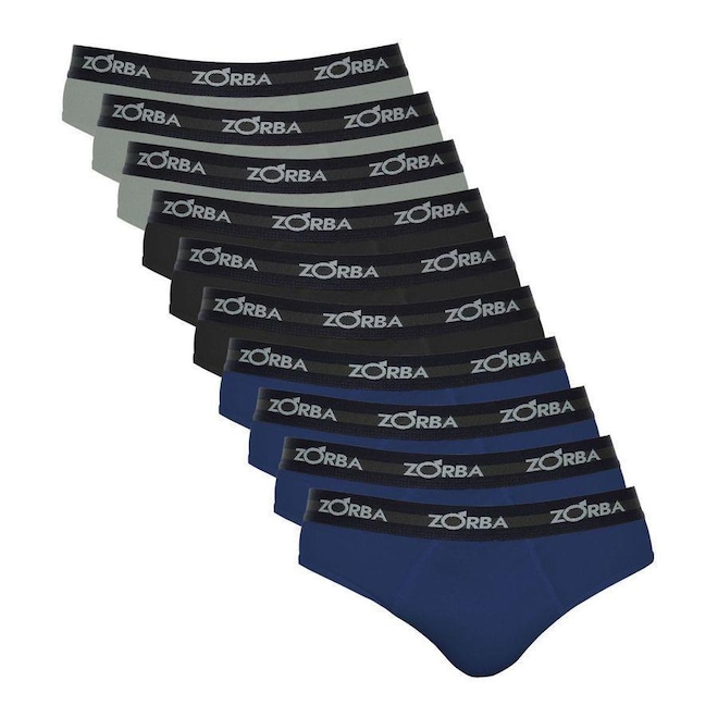 Kit com 10 Cuecas Slip Zorba Max - Foto 1