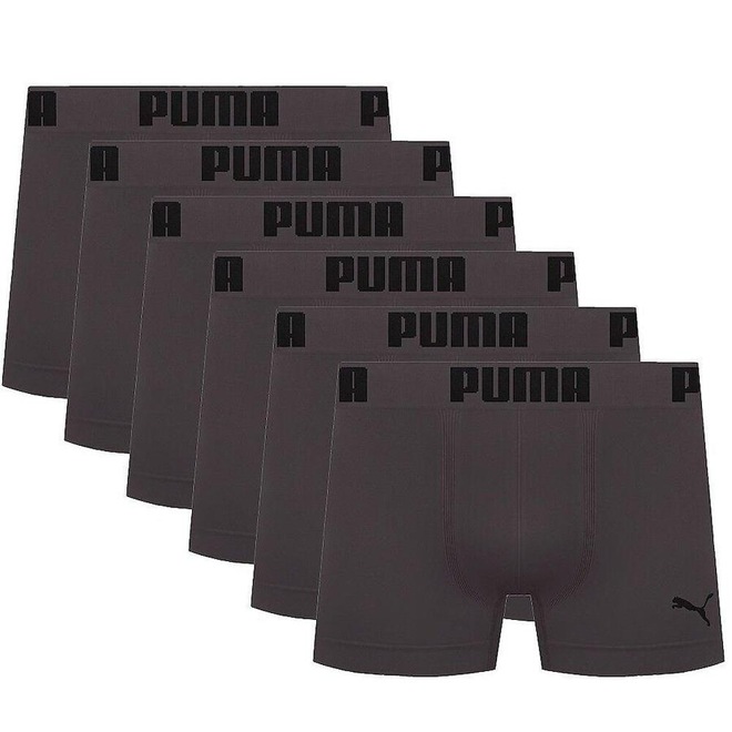 Cuecas Boxer Puma Microfibra Sem Costura - Adulto - 6 Peças - Foto 1