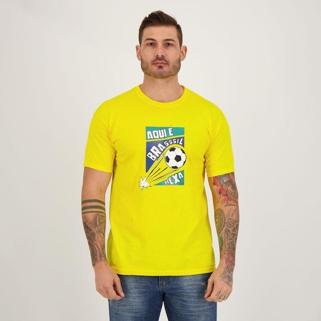 Camiseta Futfanatics Aqui é Brasil - Masculina - Foto 1