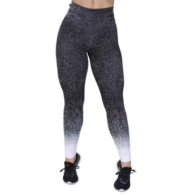 Calça Legging Orbis Fitness Cintura Alta Jacquard Degrade - Feminina - Foto 1