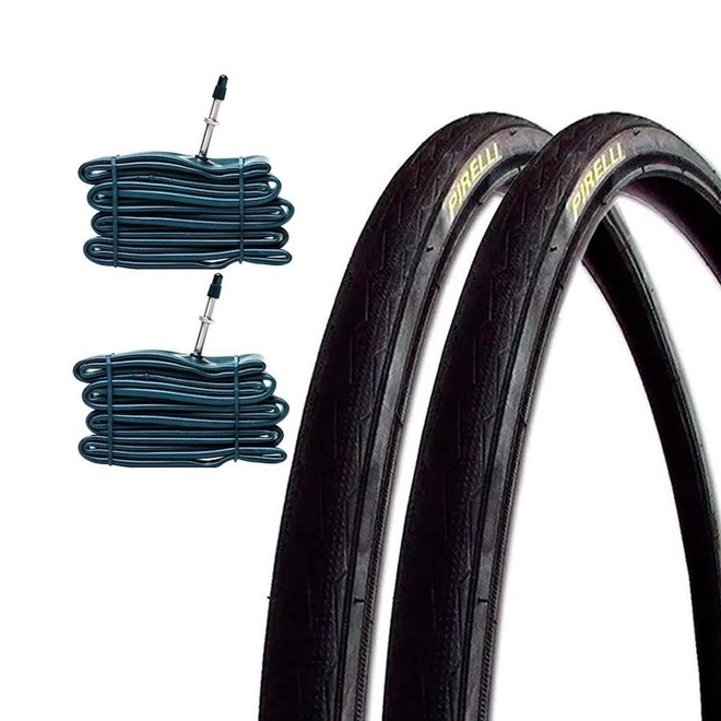 Par de Pneus Pirelli Alpha Speed 700 x 23 + 2 Câmara Kenda 700 - Foto 1