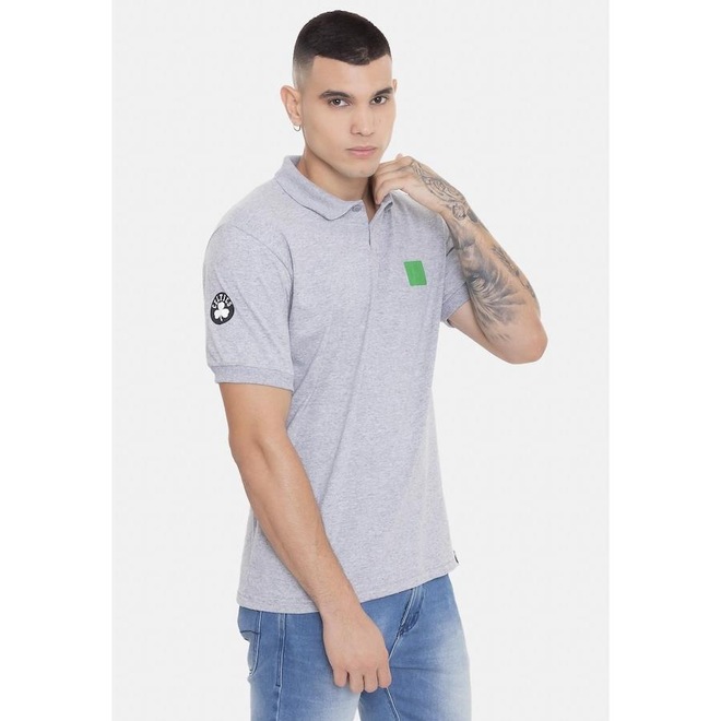 Camisa Polo Nba Rubber Logo Boston Celtics - Masculina - Foto 1