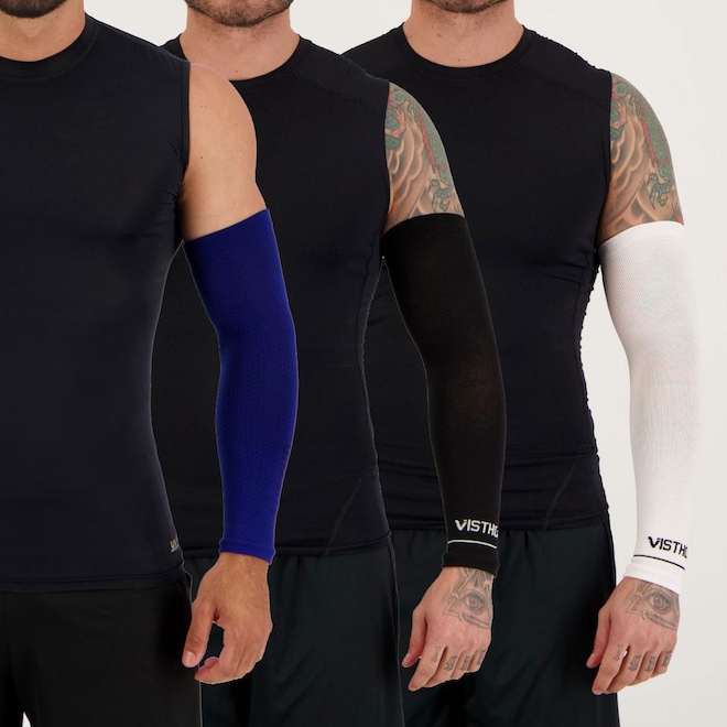 Kit Vistho: 3x Manguitos Training - Adulto - Foto 1