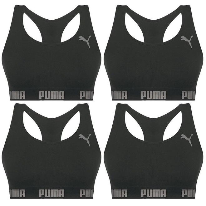Kit Top Fitness Puma Nadador sem Costura - Feminino - 4 unidades - Foto 1