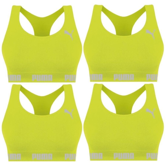 Kit Top Fitness Puma Nadador sem Costura - Feminino - 4 unidades - Foto 1