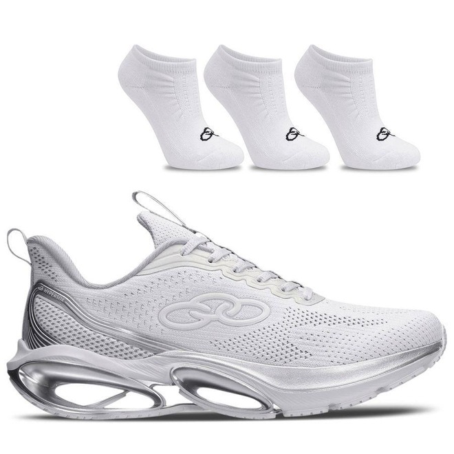 Kit Tênis Olympikus Elo + 3 Pares de Meias Cano Médio - Masculino - Foto 1