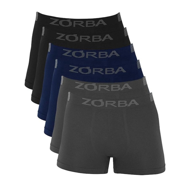 Kit de Cuecas Zorba Boxer Sem Costura Extreme Sport 836 - Adulto - com 6 Unidades - Foto 1