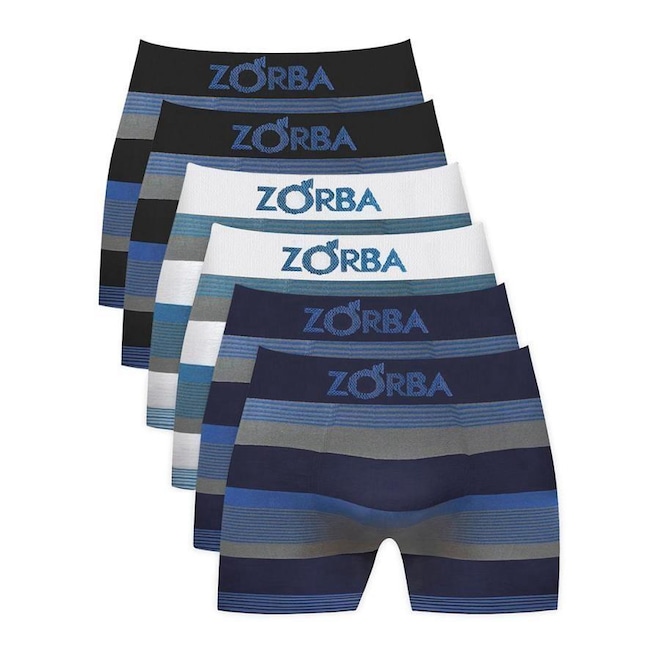 Kit Cuecas Boxer Zorba Listrada 847 - 6 Unidades - Masculina - Foto 1