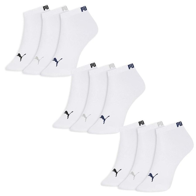 Kit de Meias Sapatilha Puma - Feminina - 9 Pares - Foto 1