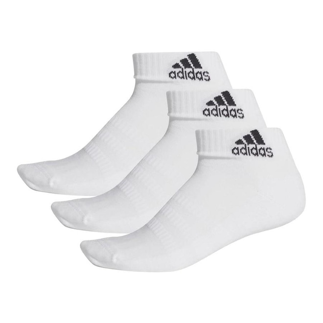 Meia Cano Médio adidas Cushioned Ankle - 3 pares - Masculina - Foto 1