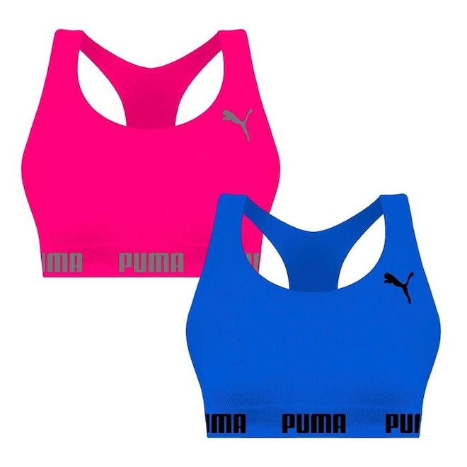 Kit Top Puma Nadador Sem Costura - Feminino - 2 Unidades - Foto 1