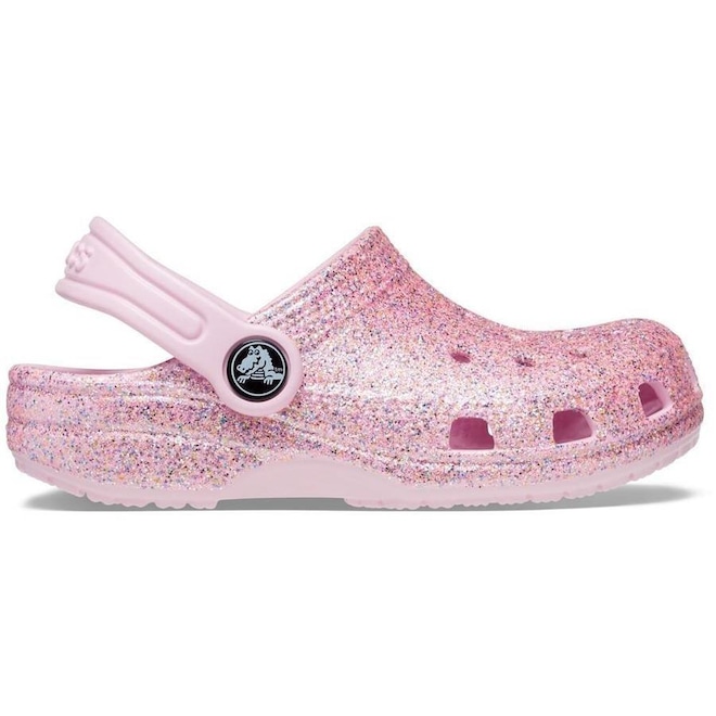 Sandália Crocs Classic Clog Glitter Rainbow - Infantil - Foto 1